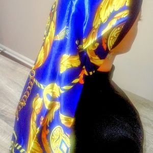 Royal Blue Bonnet with Golden Crest and chains